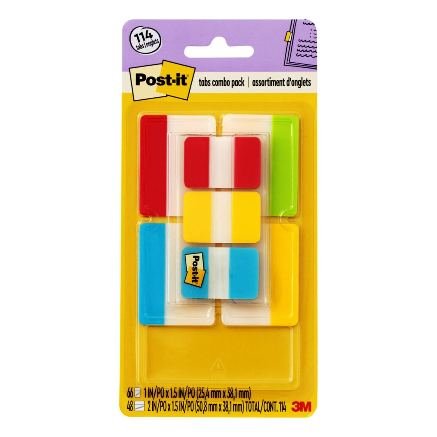 Post-it Notes Durable Filing Tabs, 1in And 2in Tabs, Pack Of 7 Pads