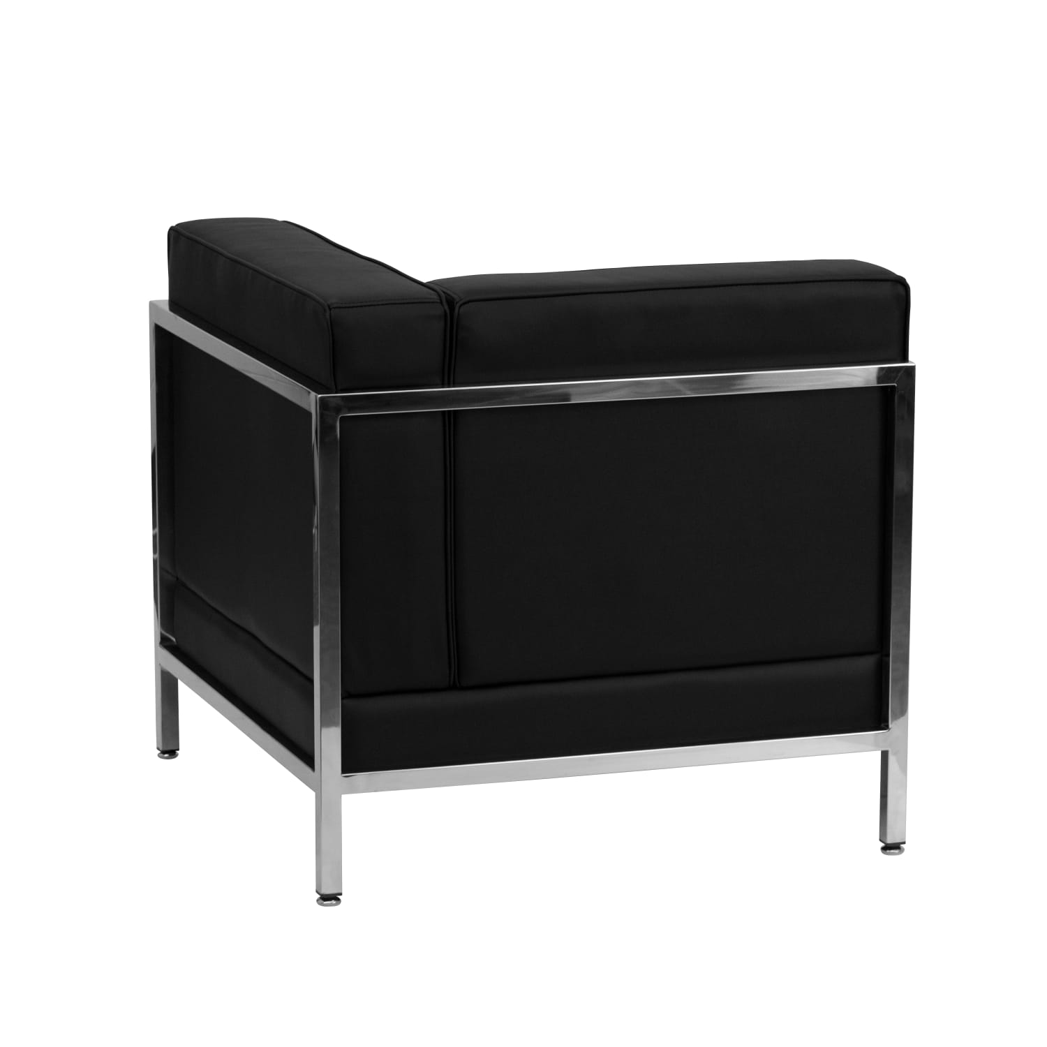 Flash Furniture HERCULES Imagination Series Contemporary LeatherSoft Modular Right Corner Chair with Quilted Tufted Seat and Encasing Frame Black PopularChairscom