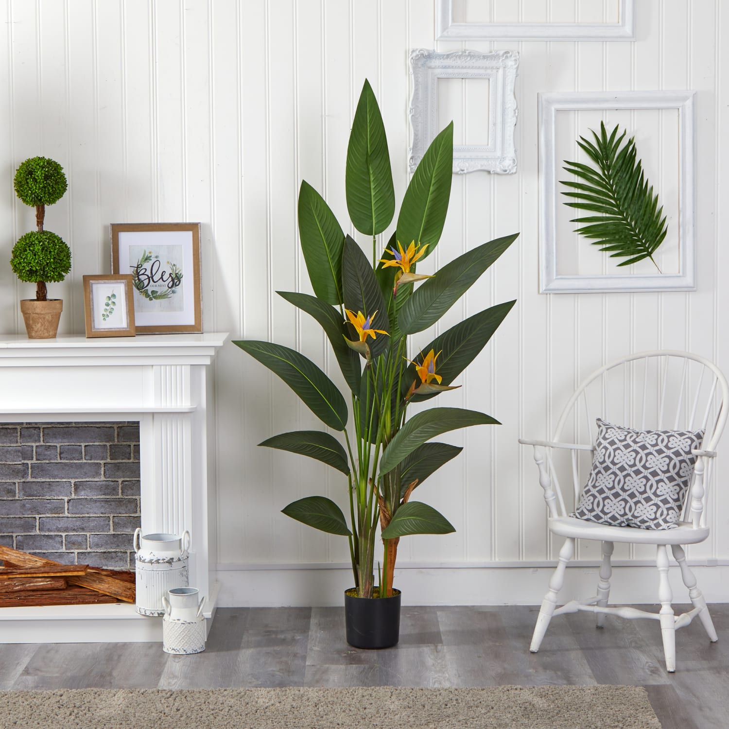 Nearly Natural Bird of Paradise 72inH Artificial Plant With Planter, 72inH x 28inW x 28inD, Green/Black - Image 4