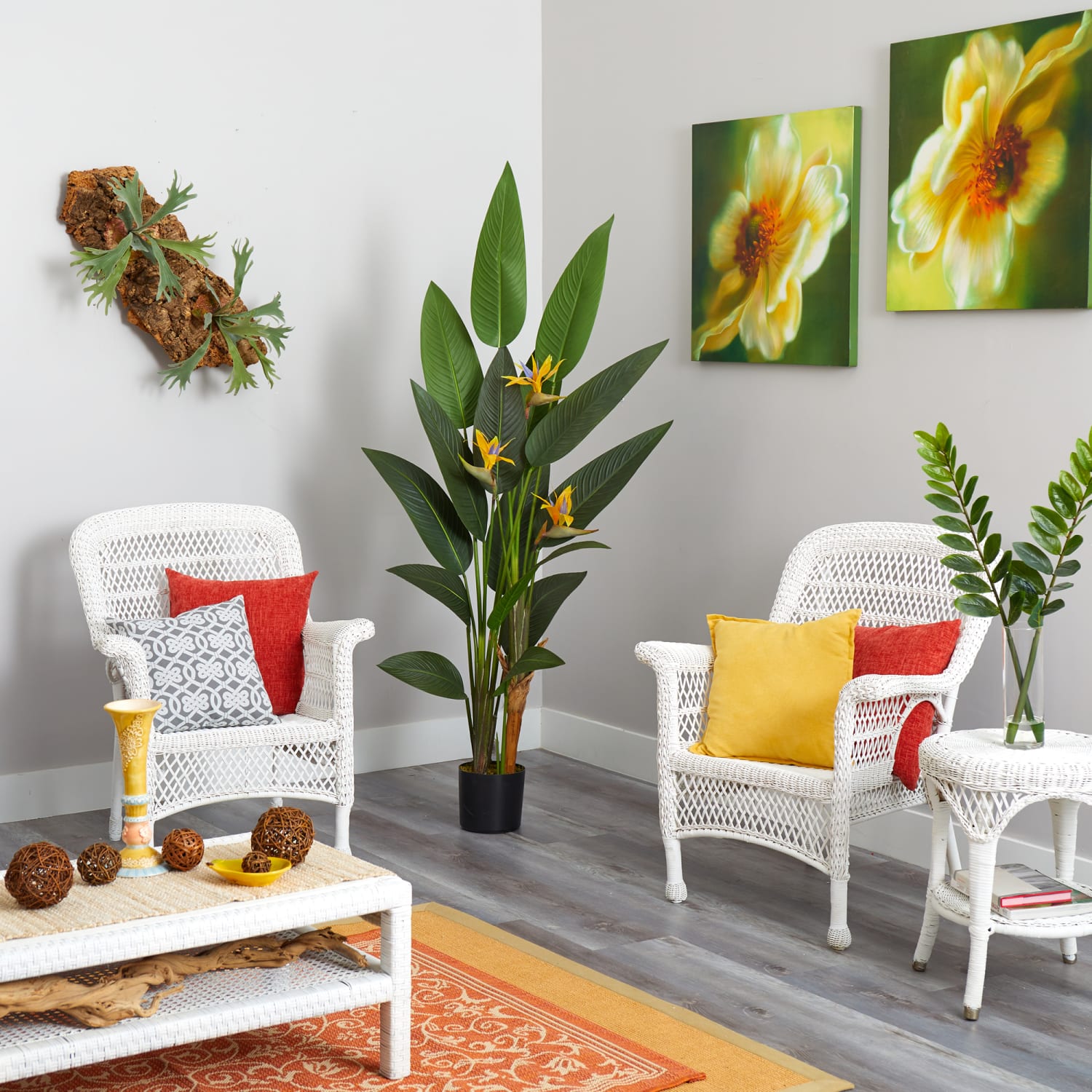Nearly Natural Bird of Paradise 72inH Artificial Plant With Planter, 72inH x 28inW x 28inD, Green/Black - Image 5