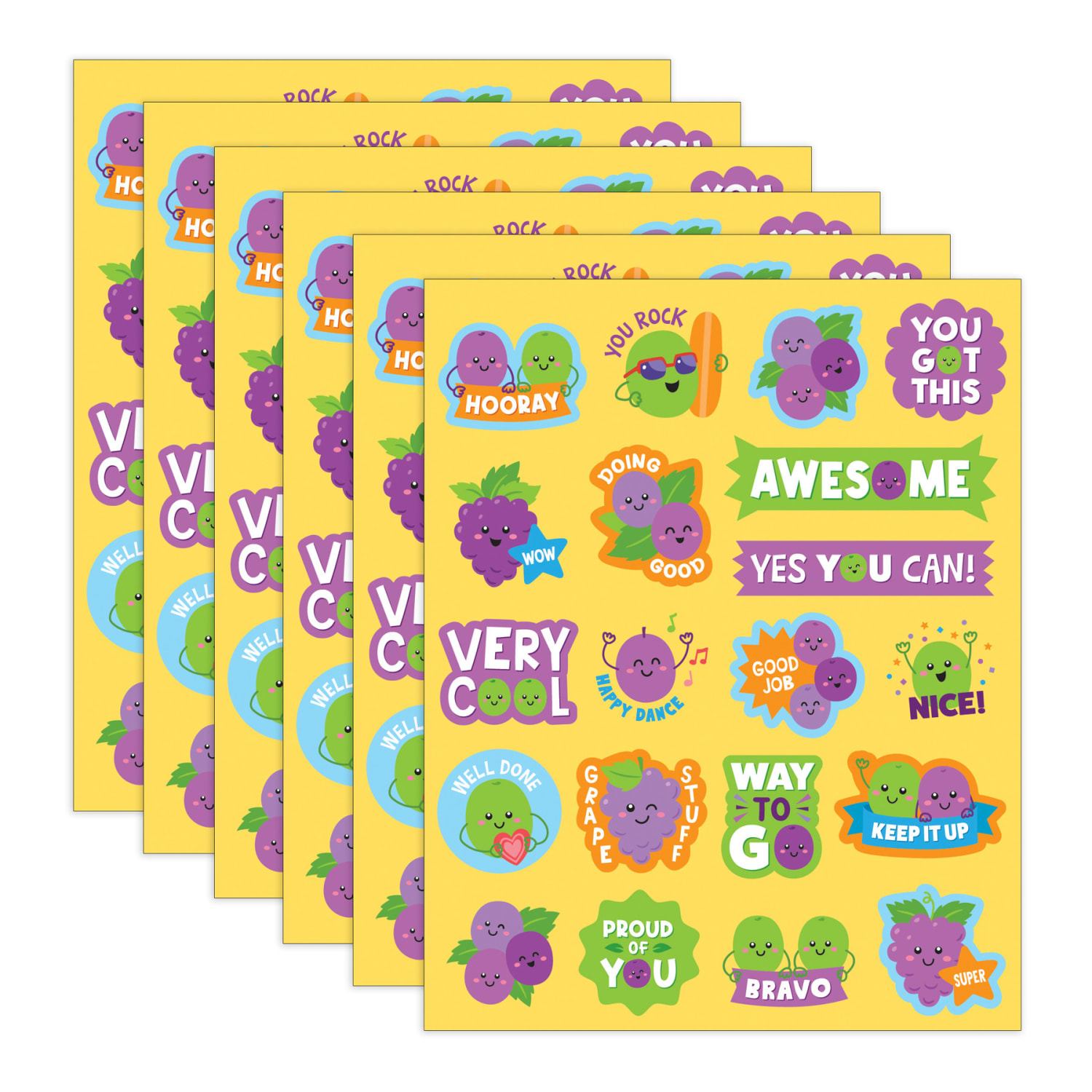 Teacher Created Resources Smelly Stickers, Grape, 120 Per Pack, Set Of 6 Packs