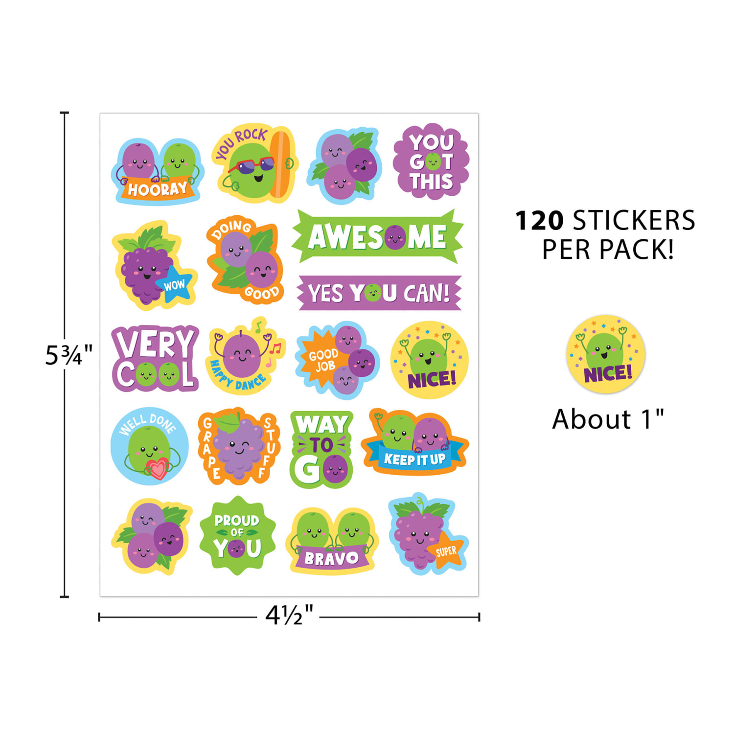 Teacher Created Resources Smelly Stickers, Grape, 120 Per Pack, Set Of 6 Packs - Image 4