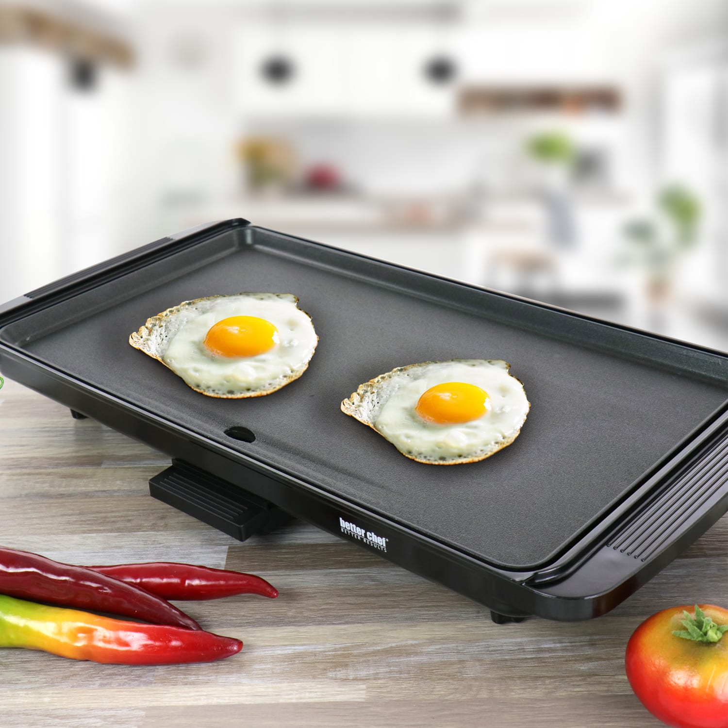 Better Chef Family Size Electric Countertop Grill/Griddle, 3inH x 11-1/2inW x 22-3/4inD, Black - Image 3