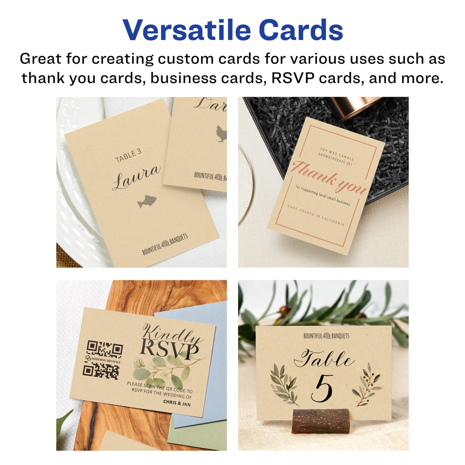 Avery Printable Postcards, 95273-KMC10, Rectangle, 3.5in x 5in, Kraft Brown, Pack Of 40 - Image 4