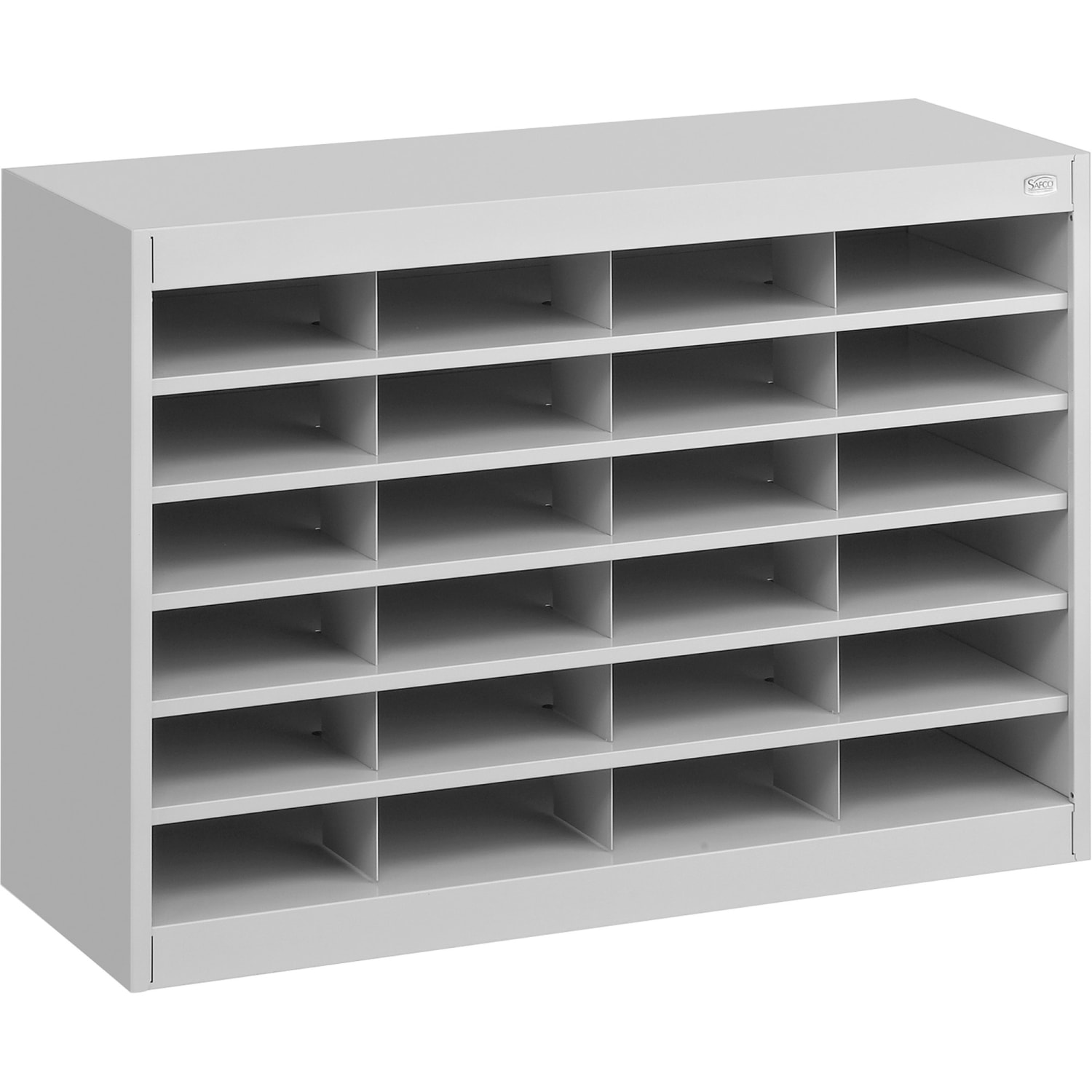 Safco E-Z Stor Steel Literature Organizer, 24 Compartments, 25-3/4inH, Gray - Image 4