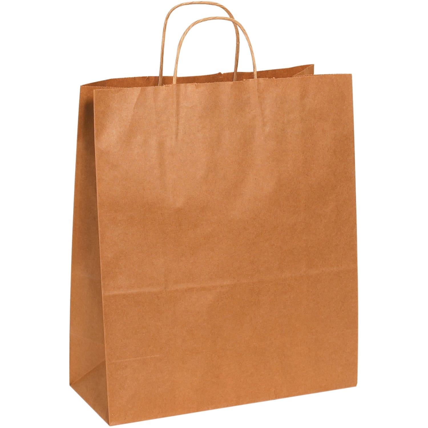 Partners Brand Paper Shopping Bags, 15 3/4inH x 13inW x 6inD, Kraft, Case Of 250