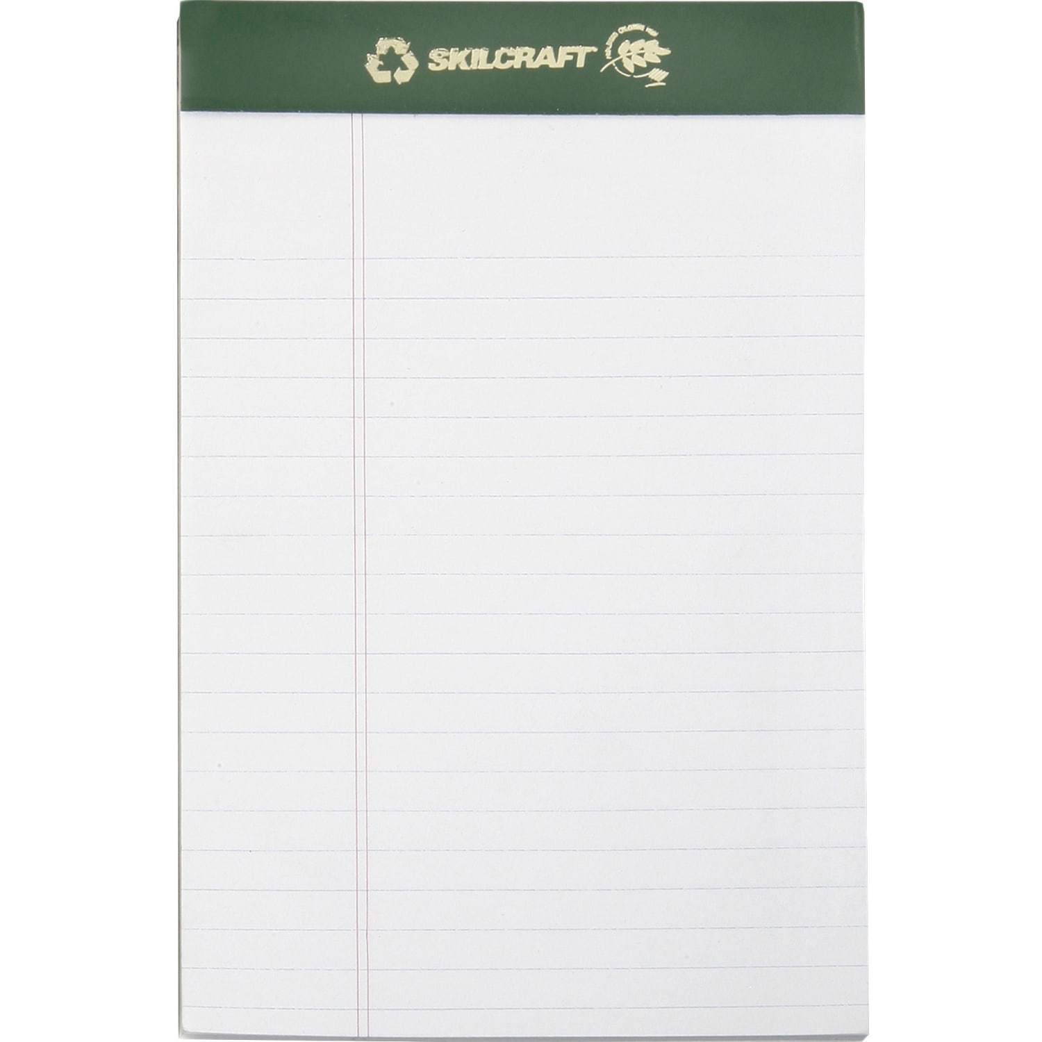 SKILCRAFT 80% Recycled Chlorine-Free Writing Pads, Junior Size, 5in x 8in, 25 Sheets, Pack Of 12 (AbilityOne 7530-01-516-9629) - Image 3