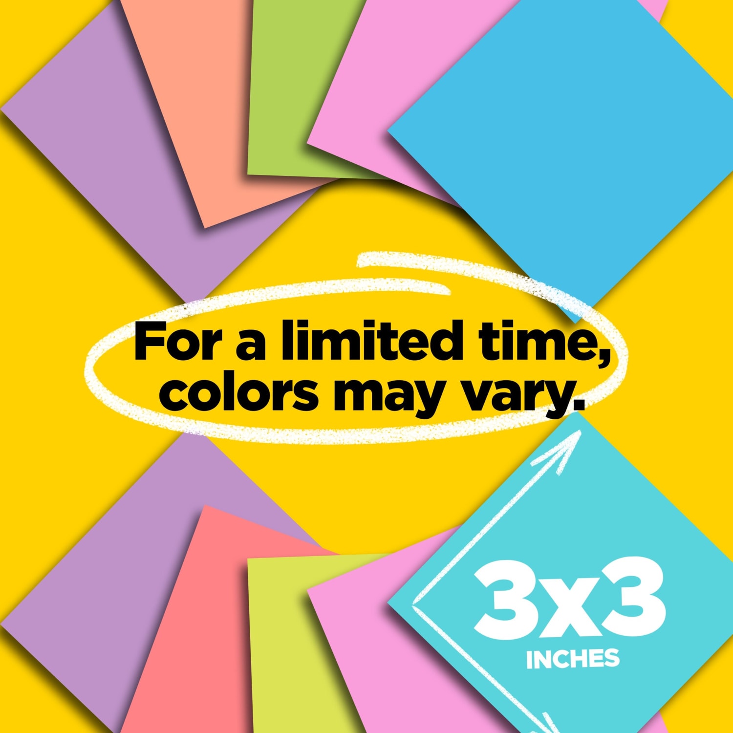 Post-it Super Sticky Notes, 3 in x 3 in, 24 Pads, 70 Sheets/Pad, 2x the Sticking Power, School and Office Supplies, Supernova Neons - Image 3