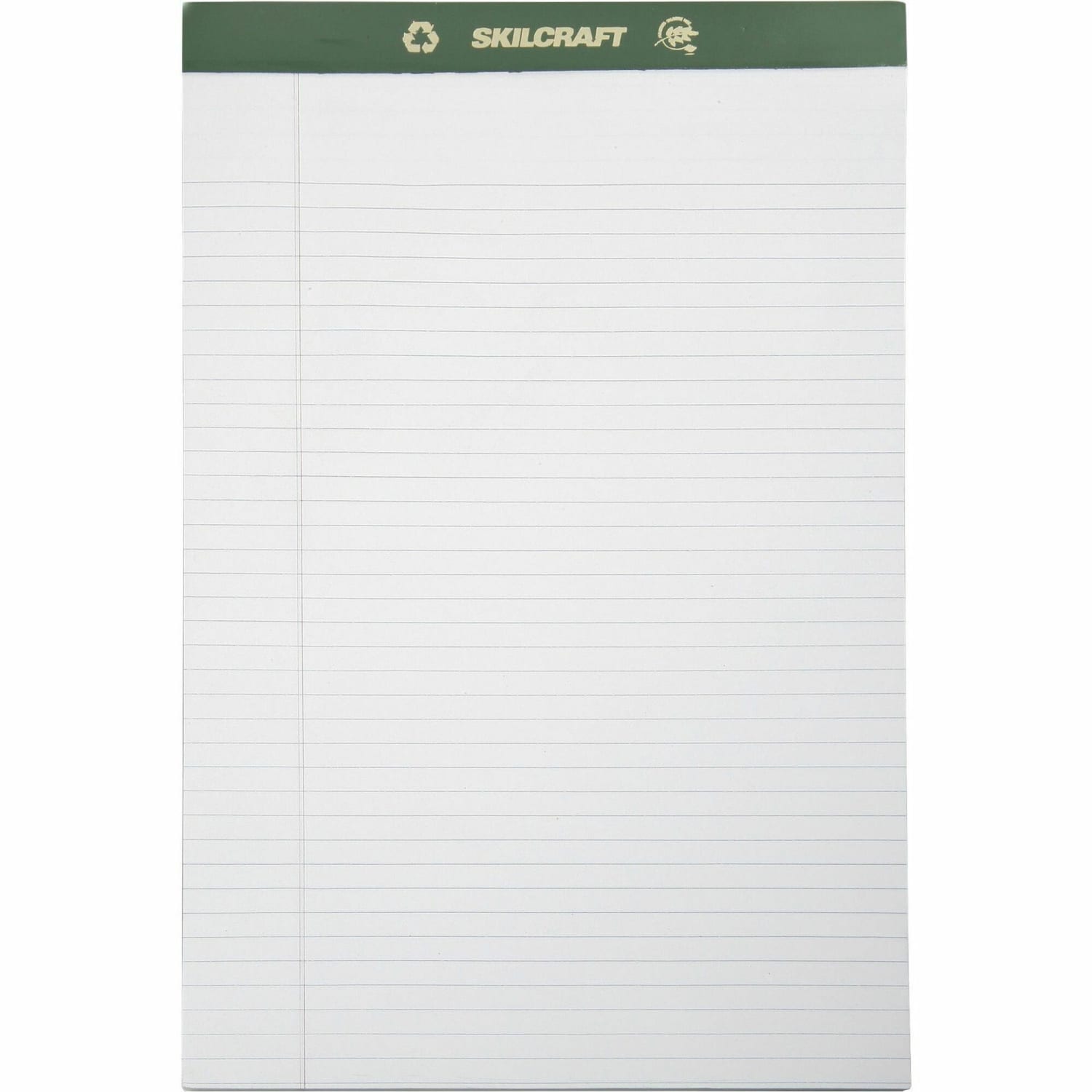 SKILCRAFT 80% Recycled Chlorine-Free Writing Legal Pads, 8 1/2in x 14in, Legal Ruled, White, 25 Sheets, Pack Of 12 (AbilityOne 7530-01-516-9626) - Image 3