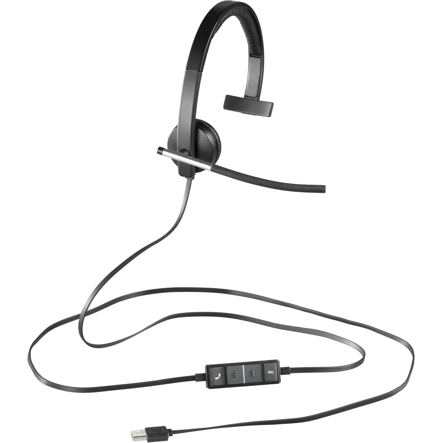 Logitech USB Headset Mono H650e - Mono - USB - Wired - 50 Hz to 10 kHz - Over-the-head - Monaural - Supr - 981000513 - Image 3