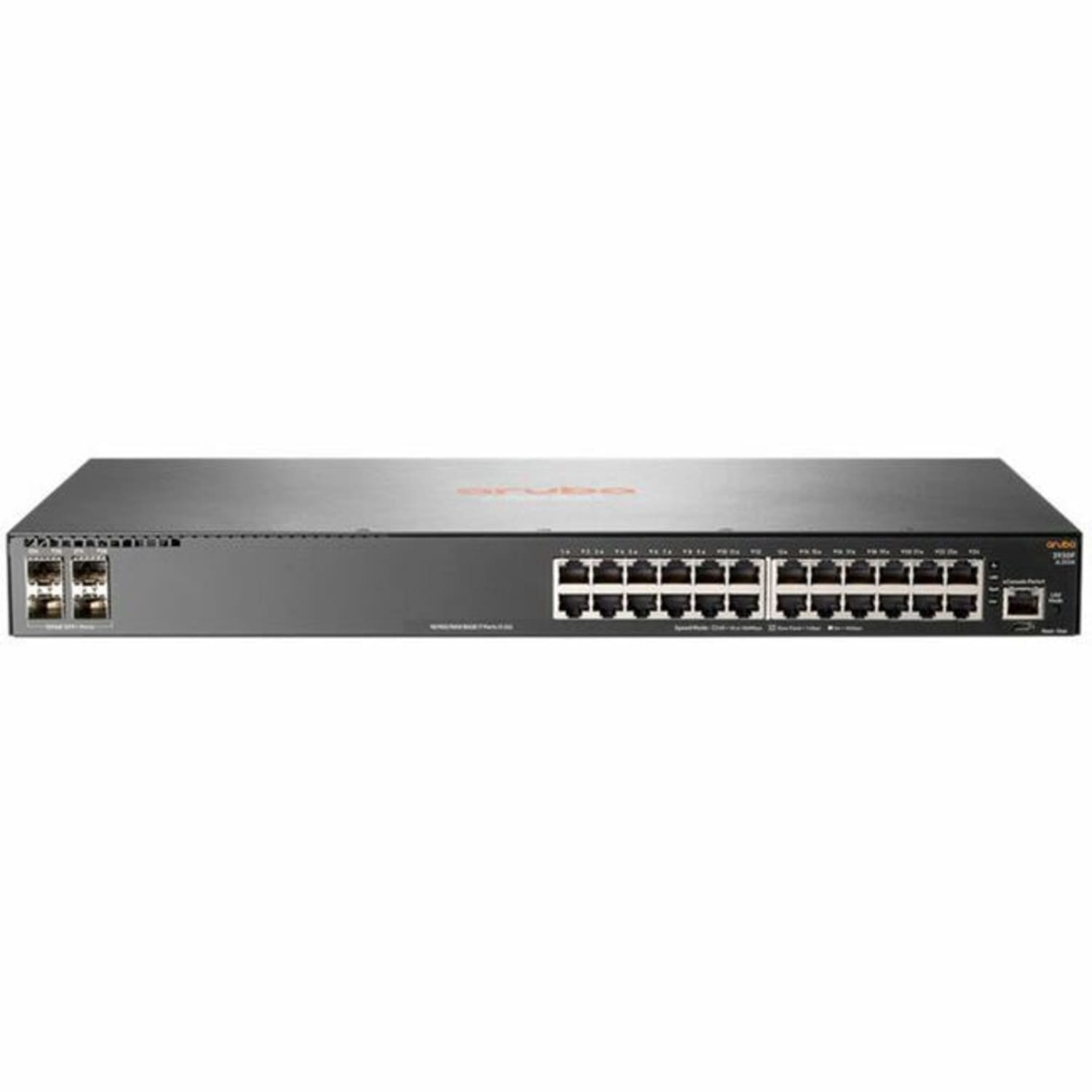 HPE 2930F 24G 4SFP Switch - 24 Ports - Manageable - Gigabit Ethernet - 1000Base-X, 10/100/1000Base-TX - 3 Layer Supported - Modular - 4 SFP Slots - Twisted Pair, Optical Fiber - 1U - Rack-mountable, Desktop - Lifetime Limited Warranty