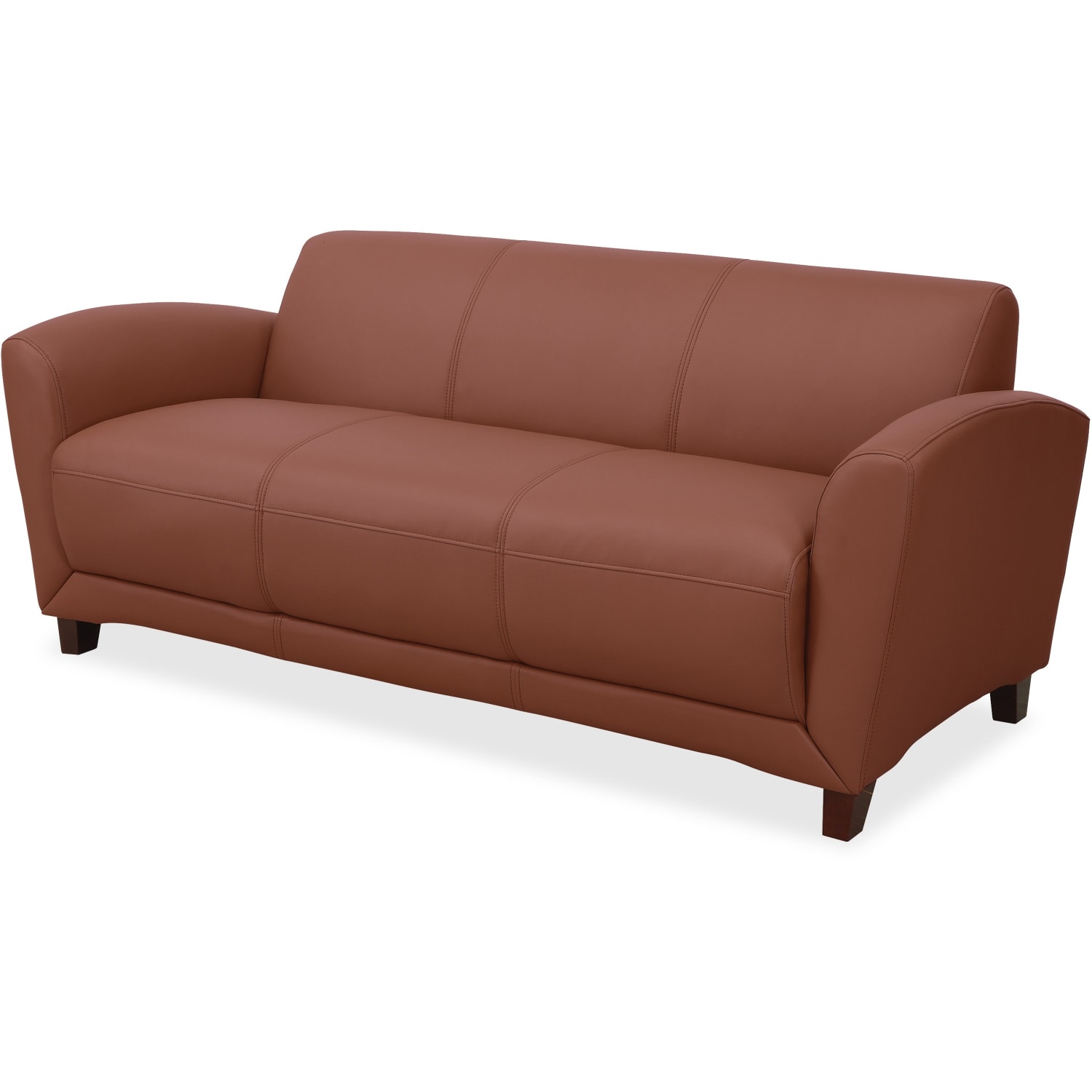 Lorell Accession Bonded Leather Reception Sofa, Tan - Image 5