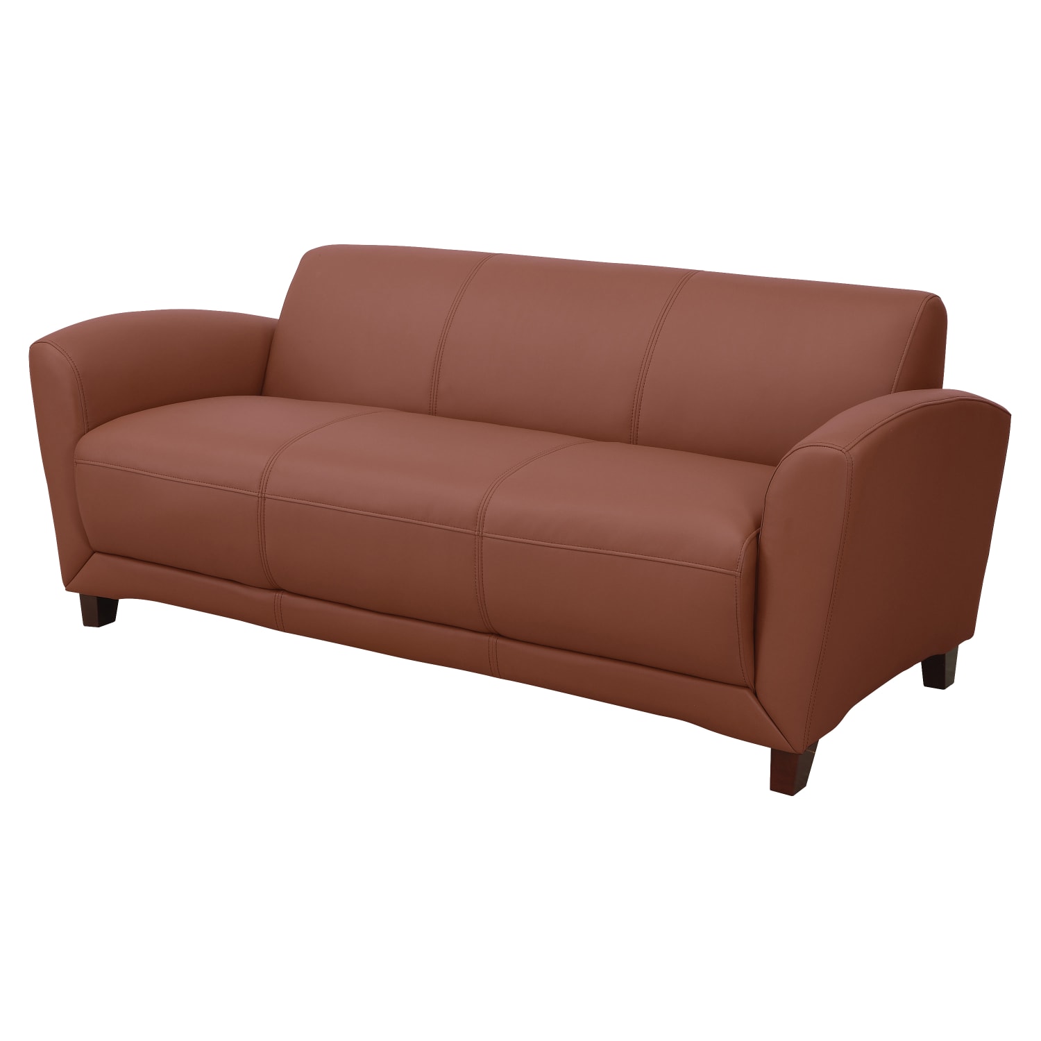 Lorell Accession Bonded Leather Reception Sofa Tan PopularChairscom