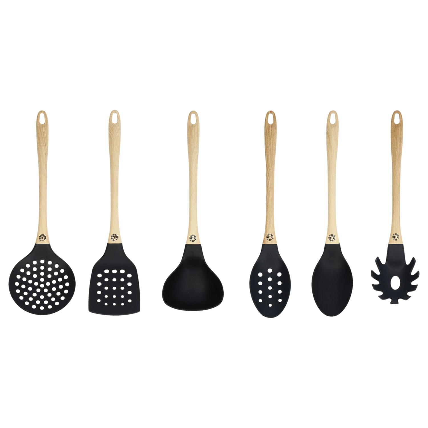 MasterChef 6-Piece Utensil Set With Ergonomic Soft-Touch Handles, Black