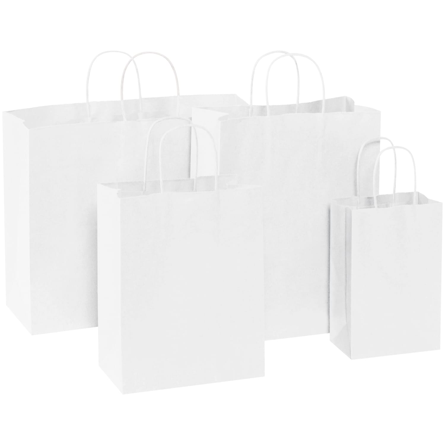 Partners Brand Paper Shopping Bags, 5 1/4inW x 3 1/4inD x 8 3/8inH, White, Case Of 250 - Image 4
