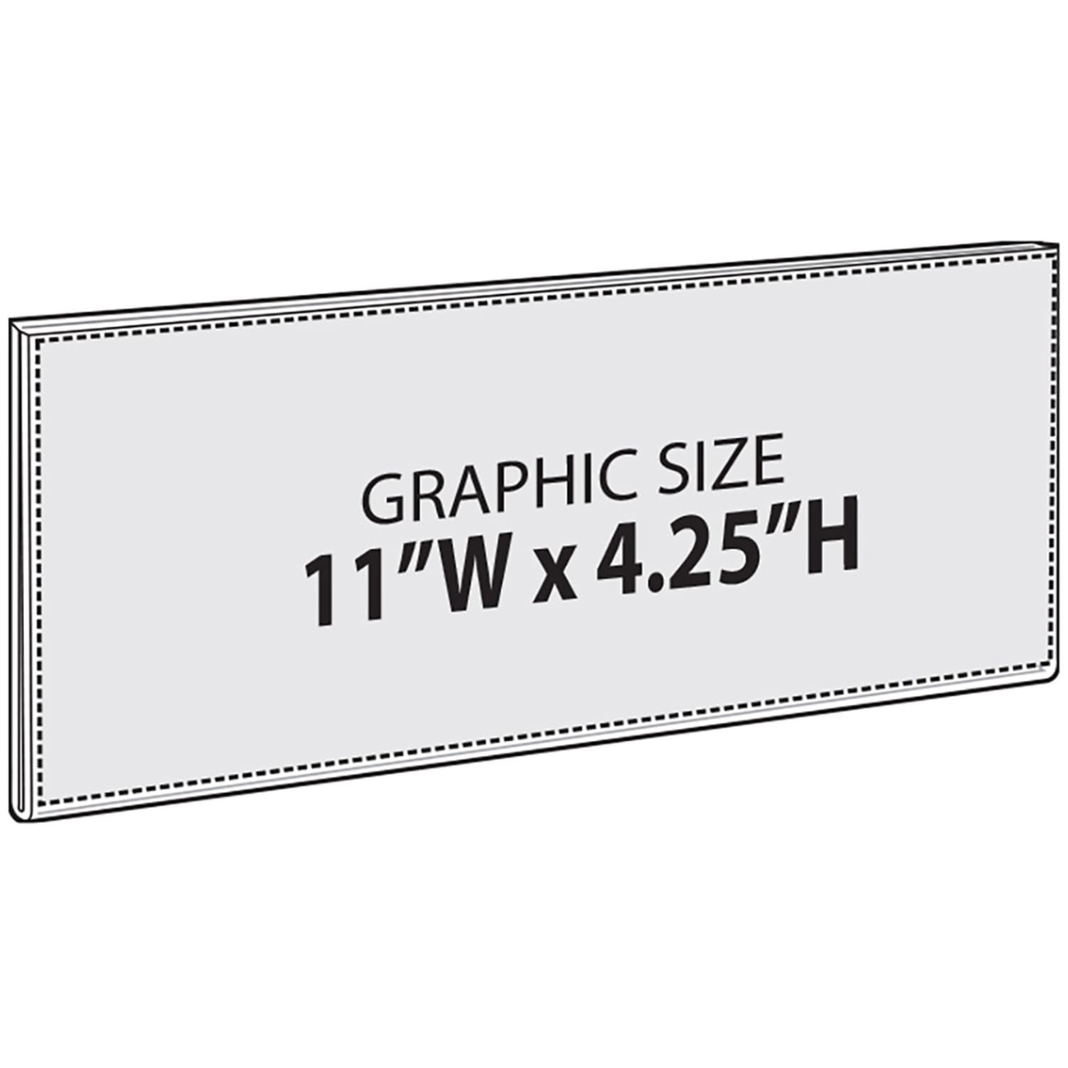 Azar Displays Adhesive Acrylic Horizontal U-Frame Sign Holders, 4-1/4inH x 11inW x 1/4inD, Clear, Pack Of 10 Sign Holders - Image 3