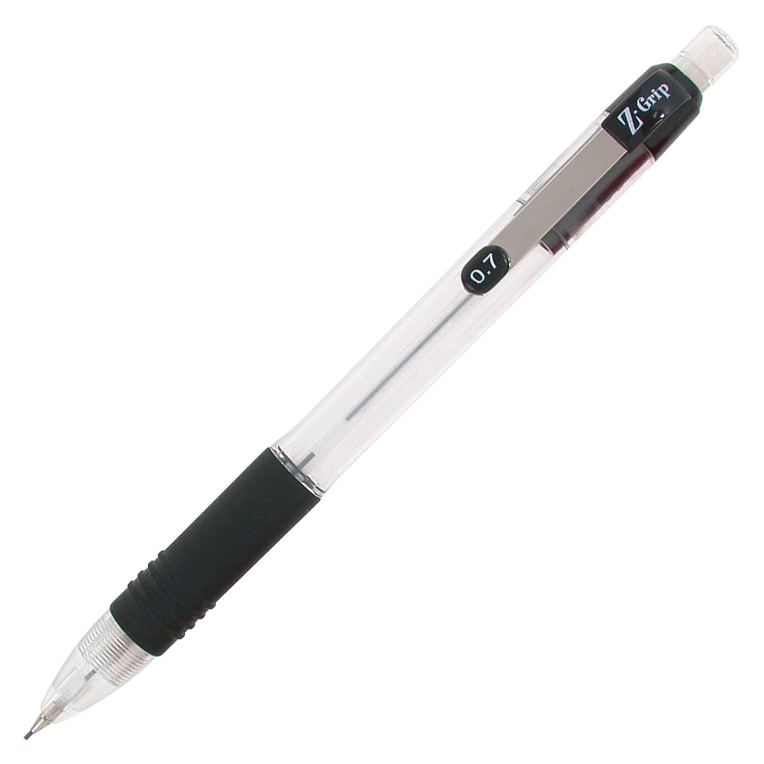 Zebra Pen Z-Grip Mechanical Pencils, Pack Of 24, Medium Point, 0.7 mm, Clear Barrel