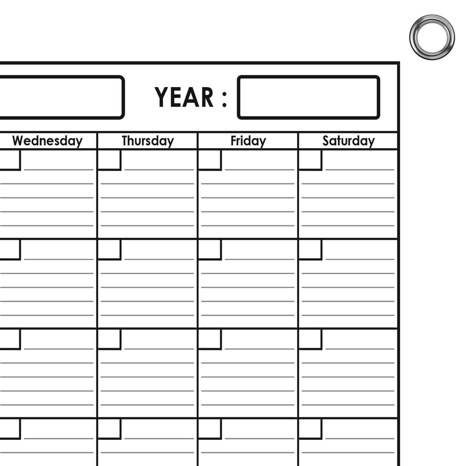 SwiftGlimpse Erasable Monthly Wall Planner, 18in x 24in, White/Black, Undated - Image 5
