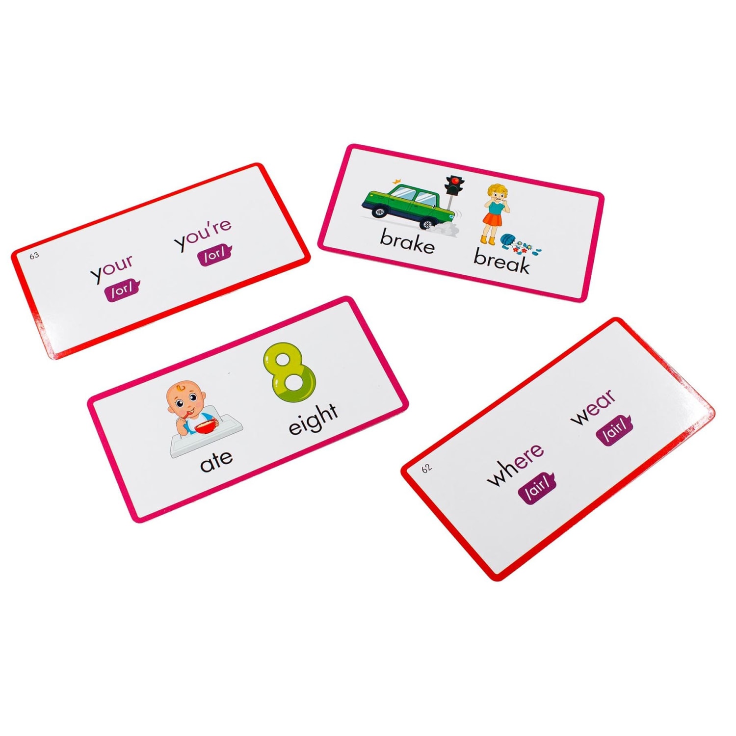 Junior Learning Rainbow Phonics Homophones Cards, Grade 1 - 12 - Image 3