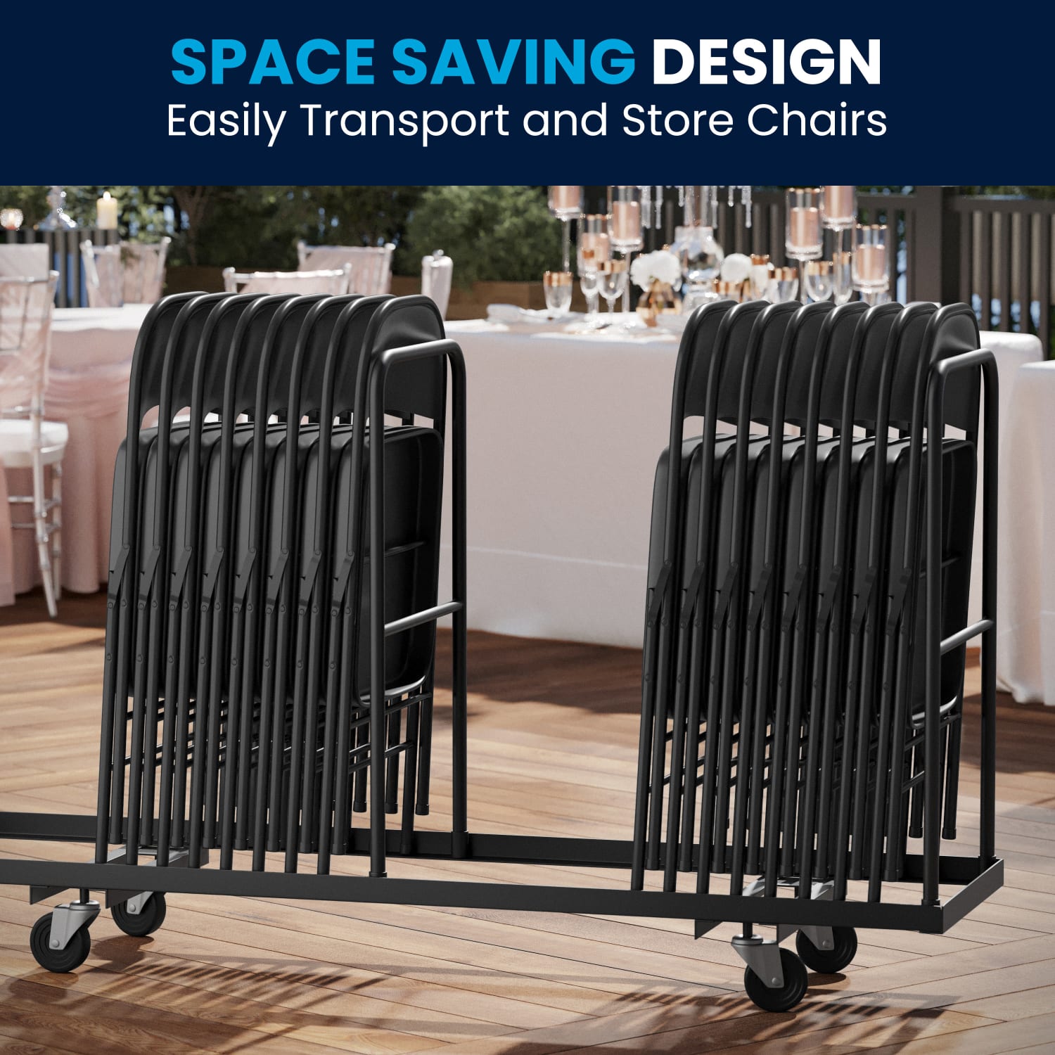 Flash Furniture HERCULES Metal Double-Braced Folding Chair, Black - Image 4