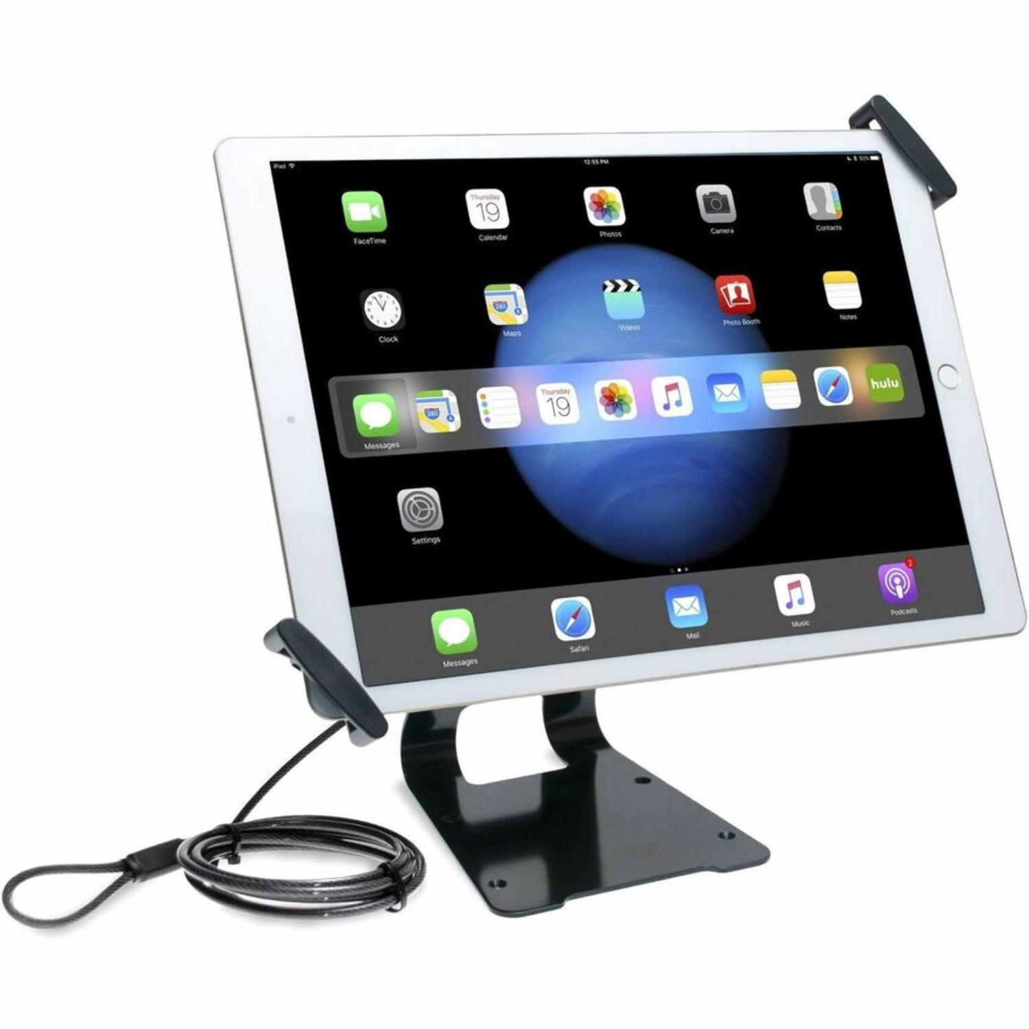 CTA Digital Adjustable Anti-Theft Security Grip And Stand For iPad Pro & Large Tablets, 9.7in -14in, Black - Image 4