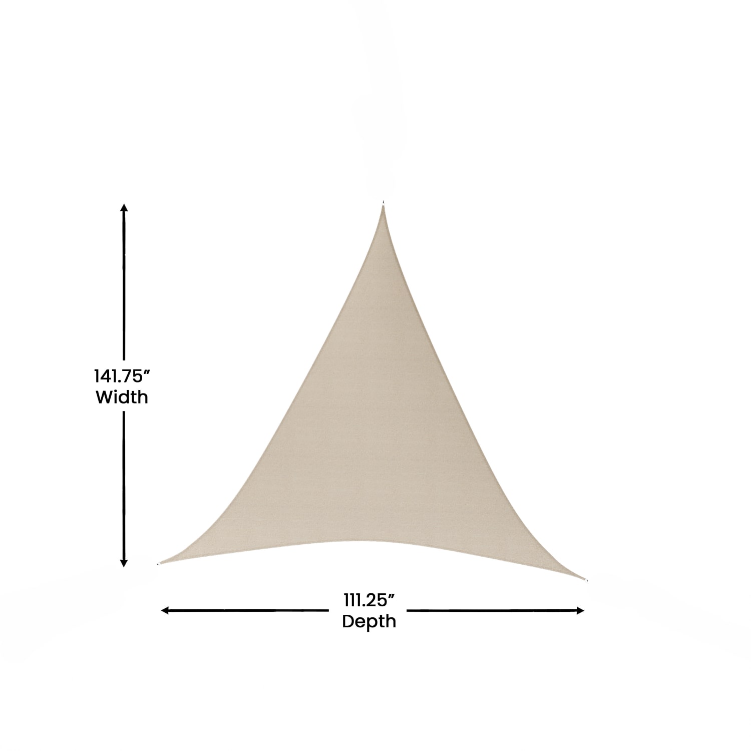 Flash Furniture Palmetto Triangle Sun Sail Shade Canopy with Included Nylon Attachment Ropes, Sand - Image 6