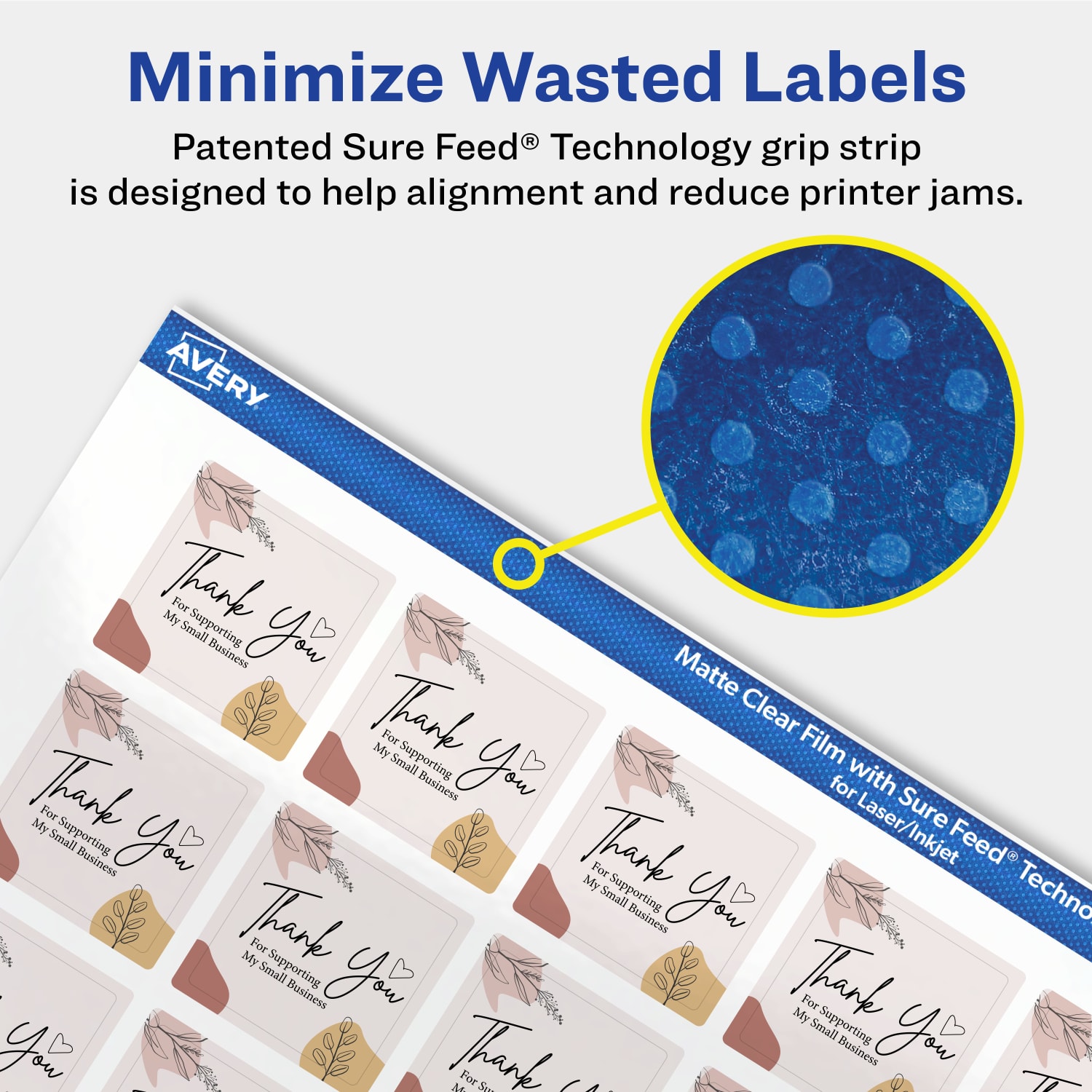 Avery Permanent Labels With Sure Feed, 94103-CMF25, Square, 1in x 1in, Matte Clear, Pack Of 1,200 - Image 5