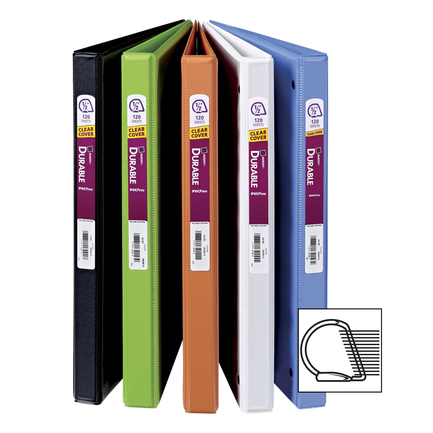 Avery Durable View 3-Ring Binder With EZ-Turn Rings, 1/2in D-Rings, 44% Recycled, Black - Image 5