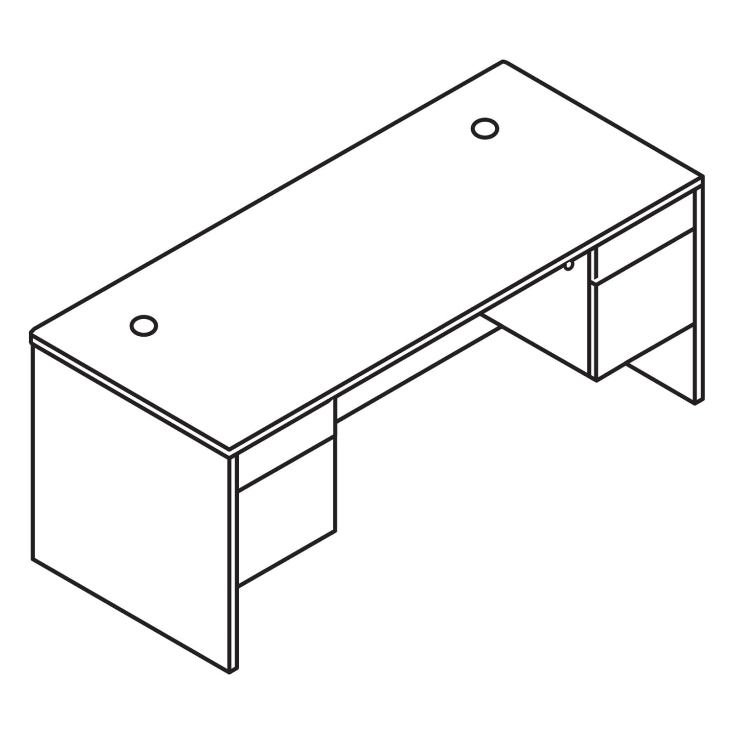 HON 10500 72inW Double-Pedestal Computer Desk, Mahogany - Image 4