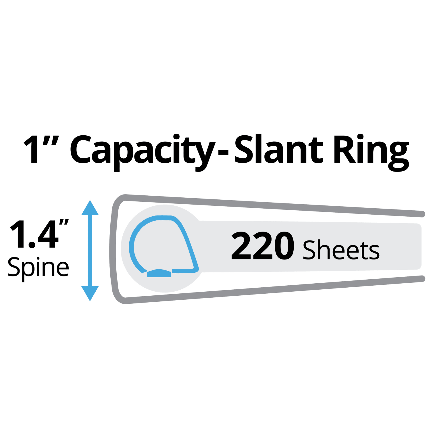 Avery Durable View 3 Ring Binder, 1in Slant Rings, White, 1 Binder - Image 3