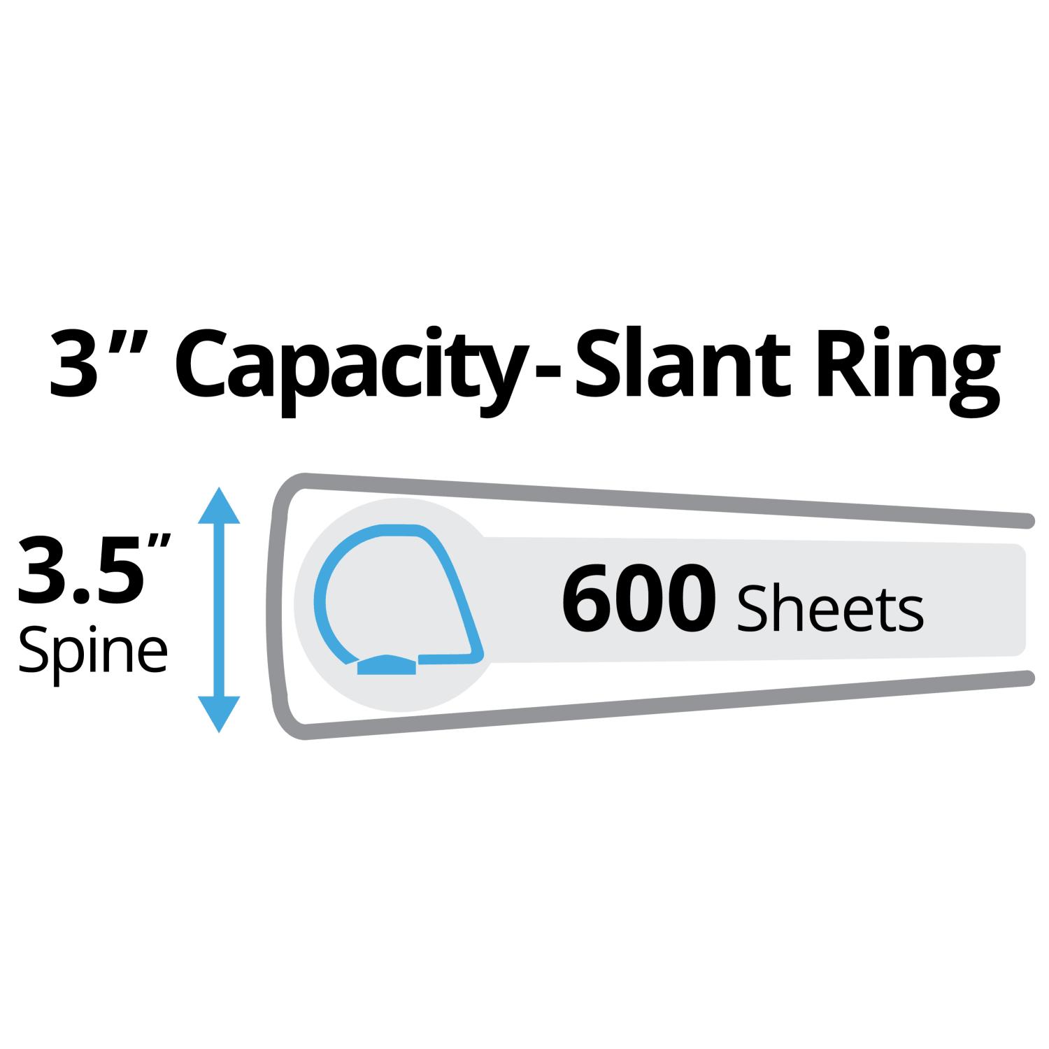 Avery Durable View 3 Ring Binder, 3in Slant Rings, White, 1 Binder - Image 3
