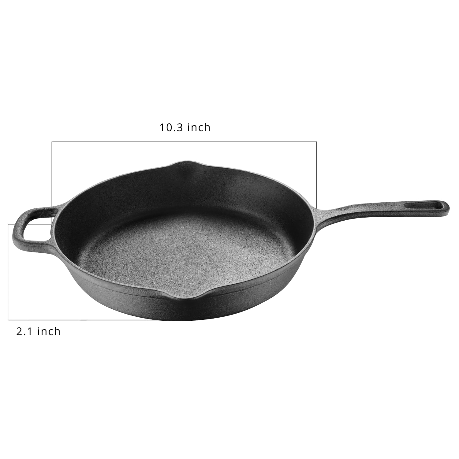 Masterpro Bergner Iron Fry Pan With Helper Handle, 10in, Black - Image 6