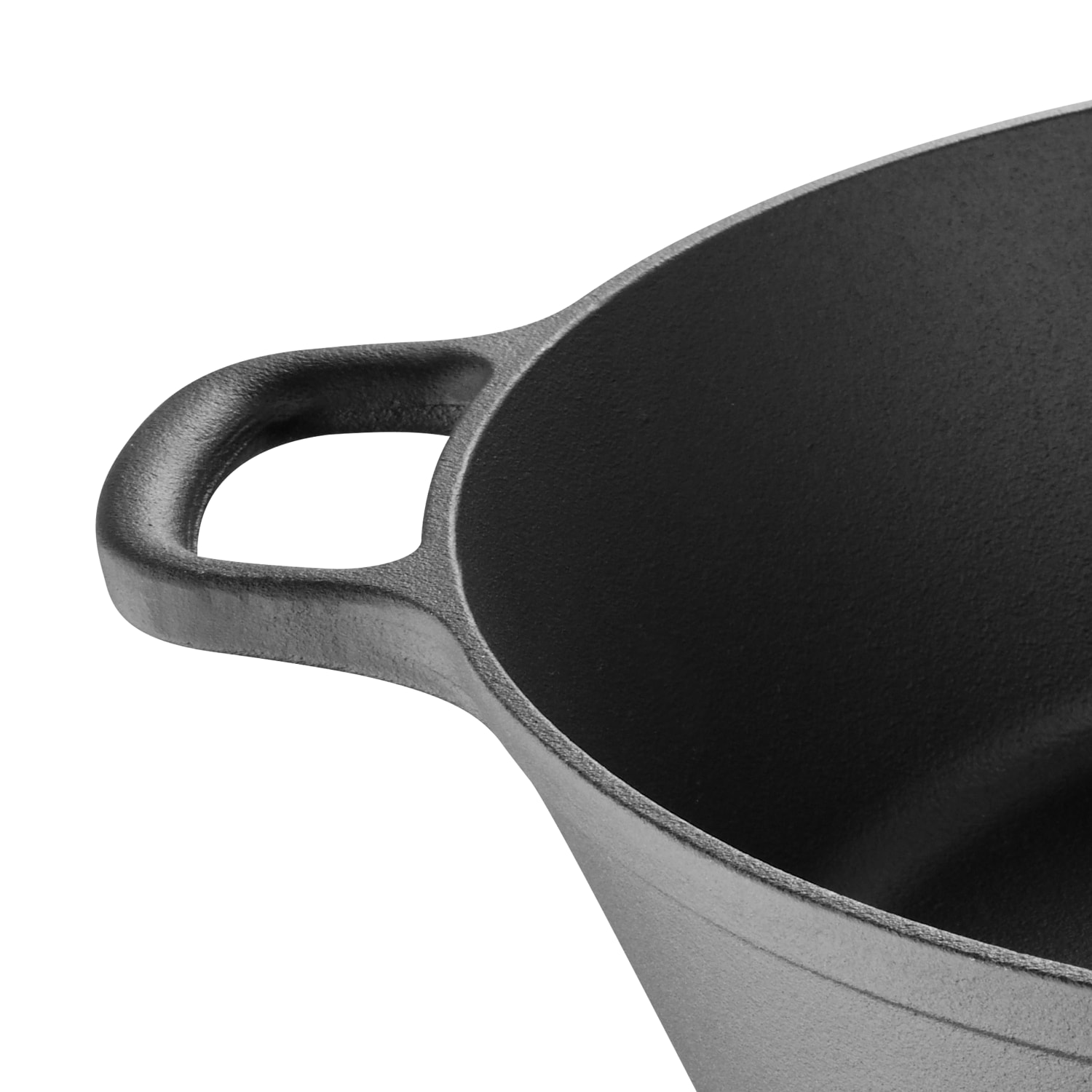Masterpro Bergner Iron Family Pot With Glass Lid, 14in, Black - Image 6