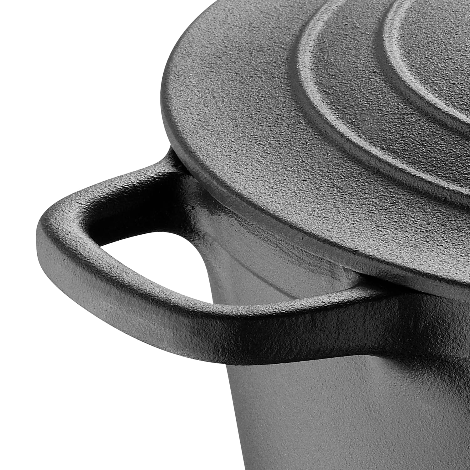 Masterpro Bergner Iron Covered Dutch Oven, 6-Quart, Black - Image 6