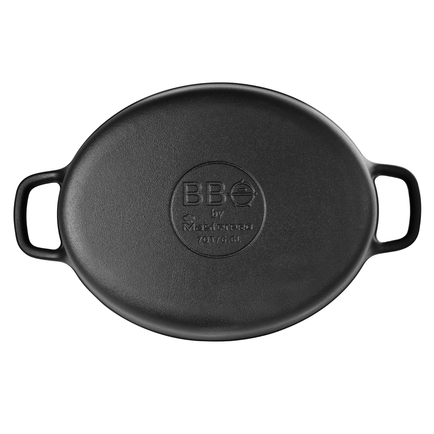 Masterpro Bergner 7-Quart Iron Covered Oval Dutch Oven, Black - Image 5