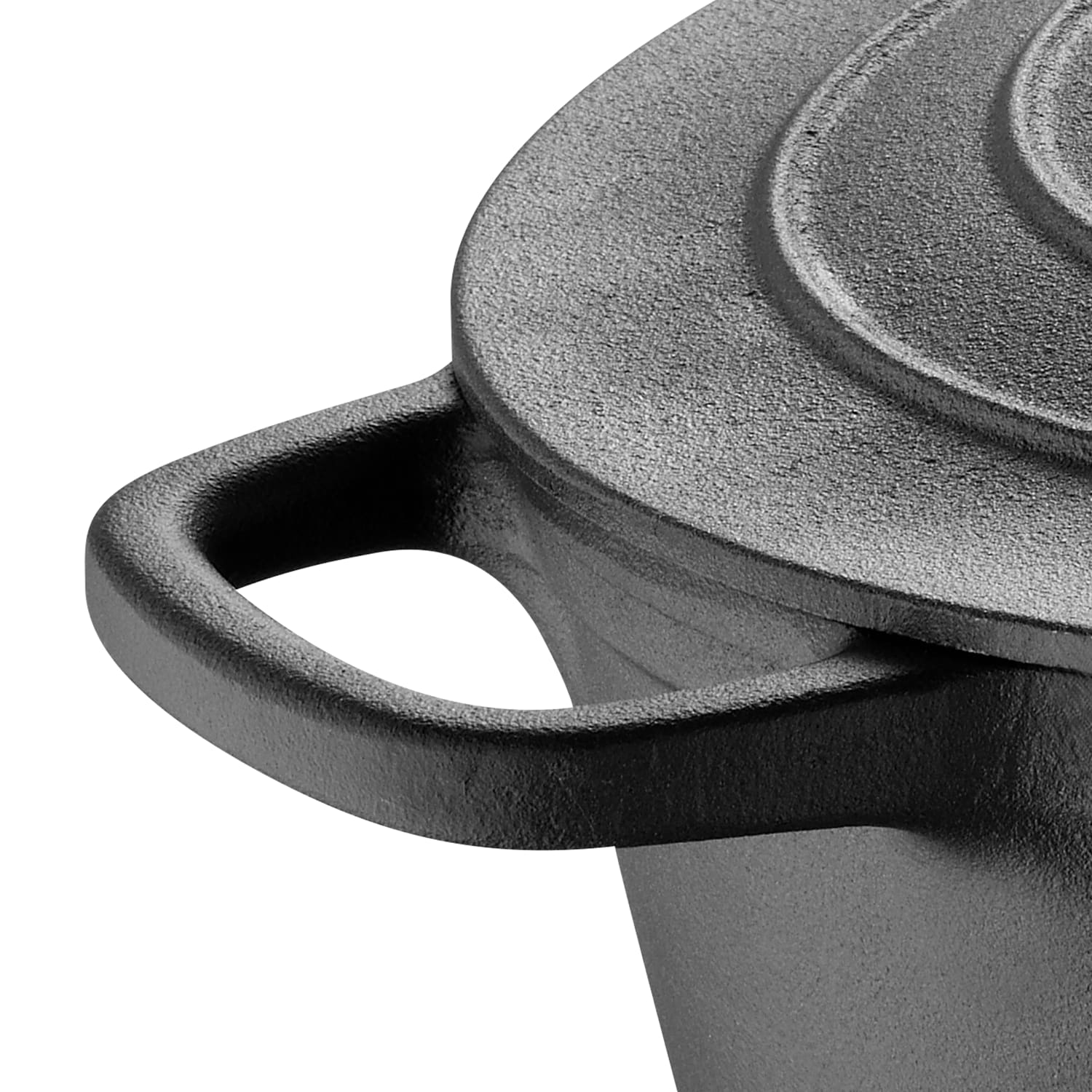 Masterpro Bergner 7-Quart Iron Covered Oval Dutch Oven, Black - Image 6
