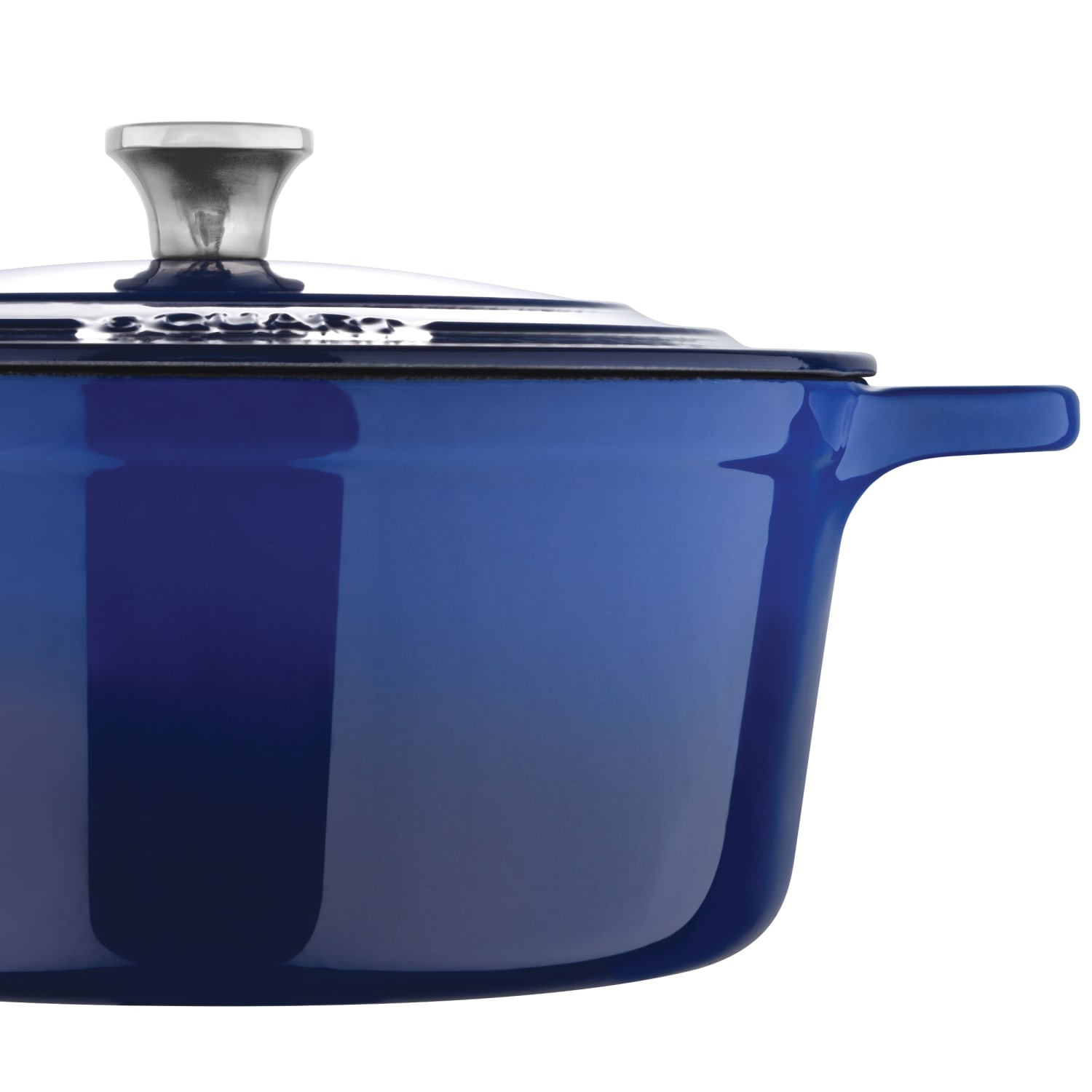 Masterpro Bergner 6-Quart Iron Dutch Oven With Lid, Blue - Image 3