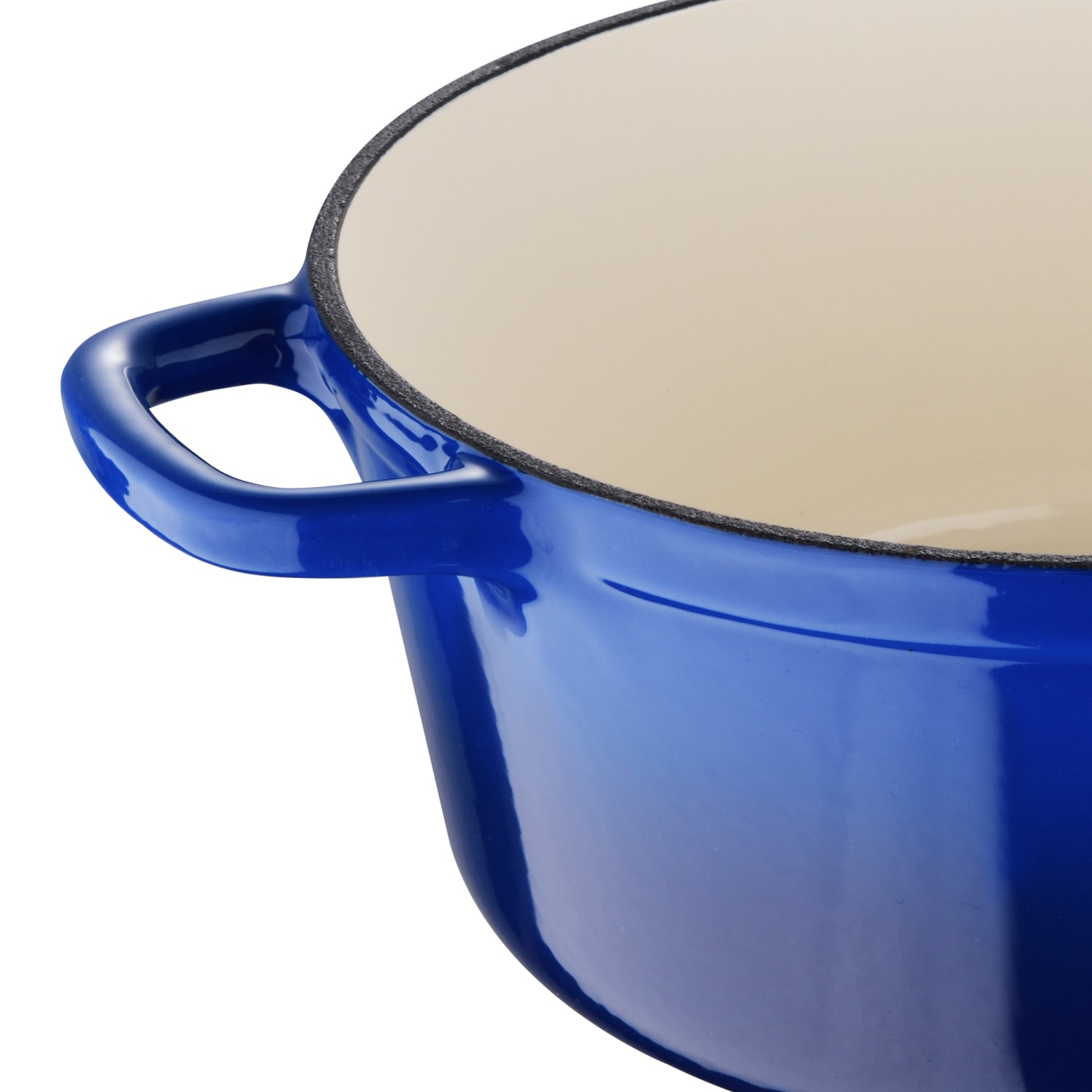 Masterpro Bergner 6-Quart Iron Dutch Oven With Lid, Blue - Image 4