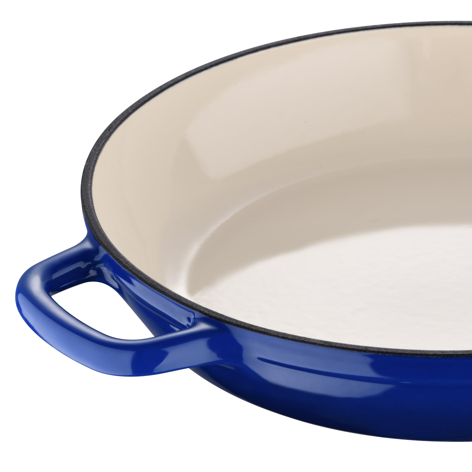 Masterpro Bergner 3.5-Quart Iron Braiser With Glass Lid, 12in, Blue - Image 4