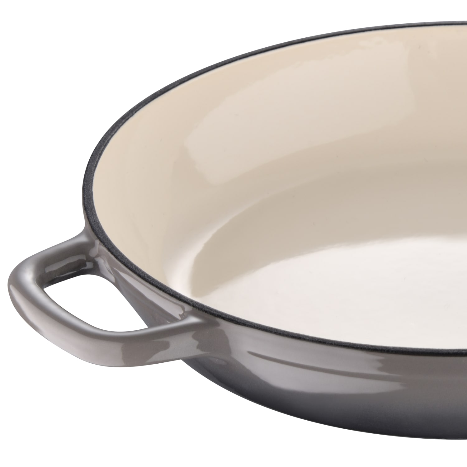 Masterpro Bergner 3.5-Quart Iron Braiser With Glass Lid, 12in, Fog - Image 4
