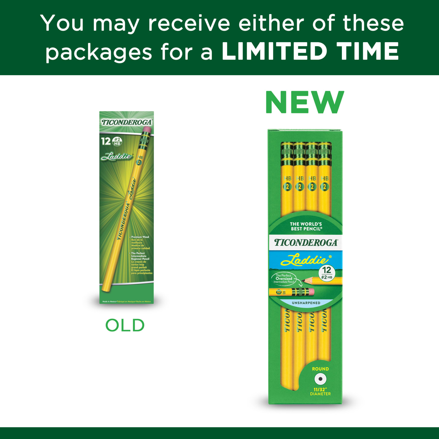 Ticonderoga Dixon Laddie Elementary Pencils, #2 Lead, Pack of 12 - Image 6