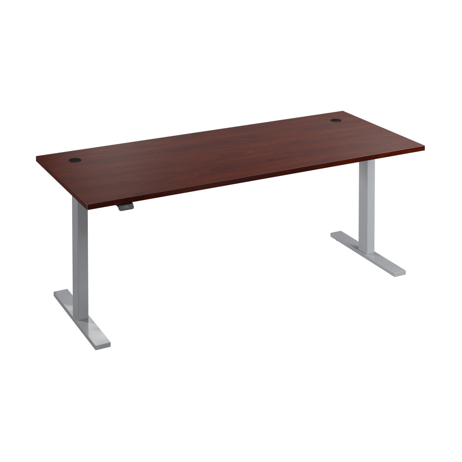 Bush Business Furniture Move 60 Series Electric 72inW x 30inD Height Adjustable Standing Desk, Hansen Cherry/Cool Gray Metallic, Standard Delivery