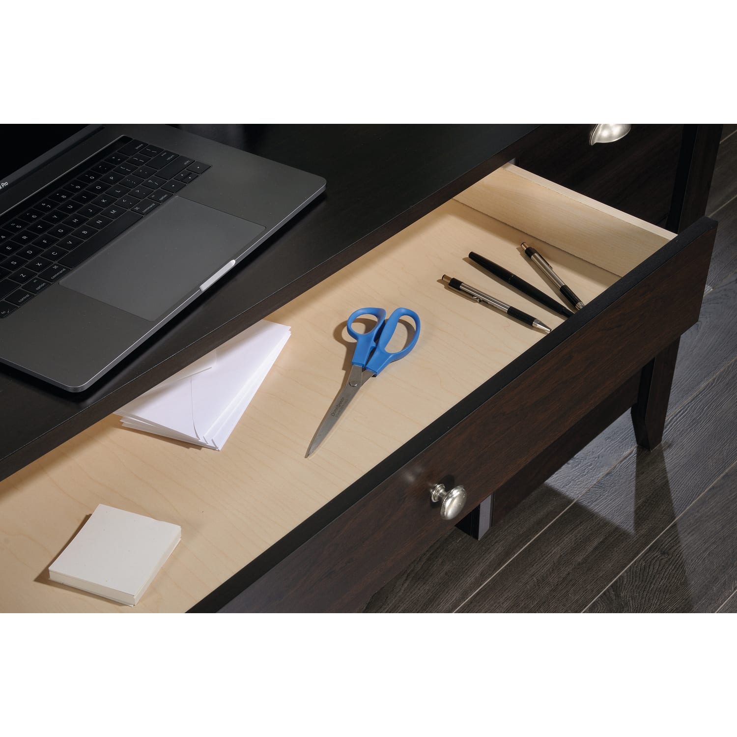 Sauder Shoal Creek 54inW Computer Desk With Organizer Hutch, Jamocha Wood - Image 3