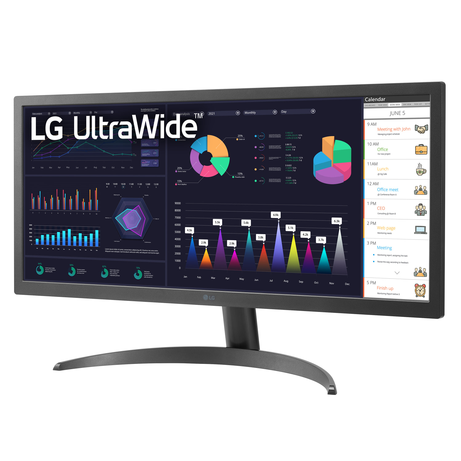 LG 26in UltraWide FHD IPS Monitor, 26WQ500, FreeSync - Image 4