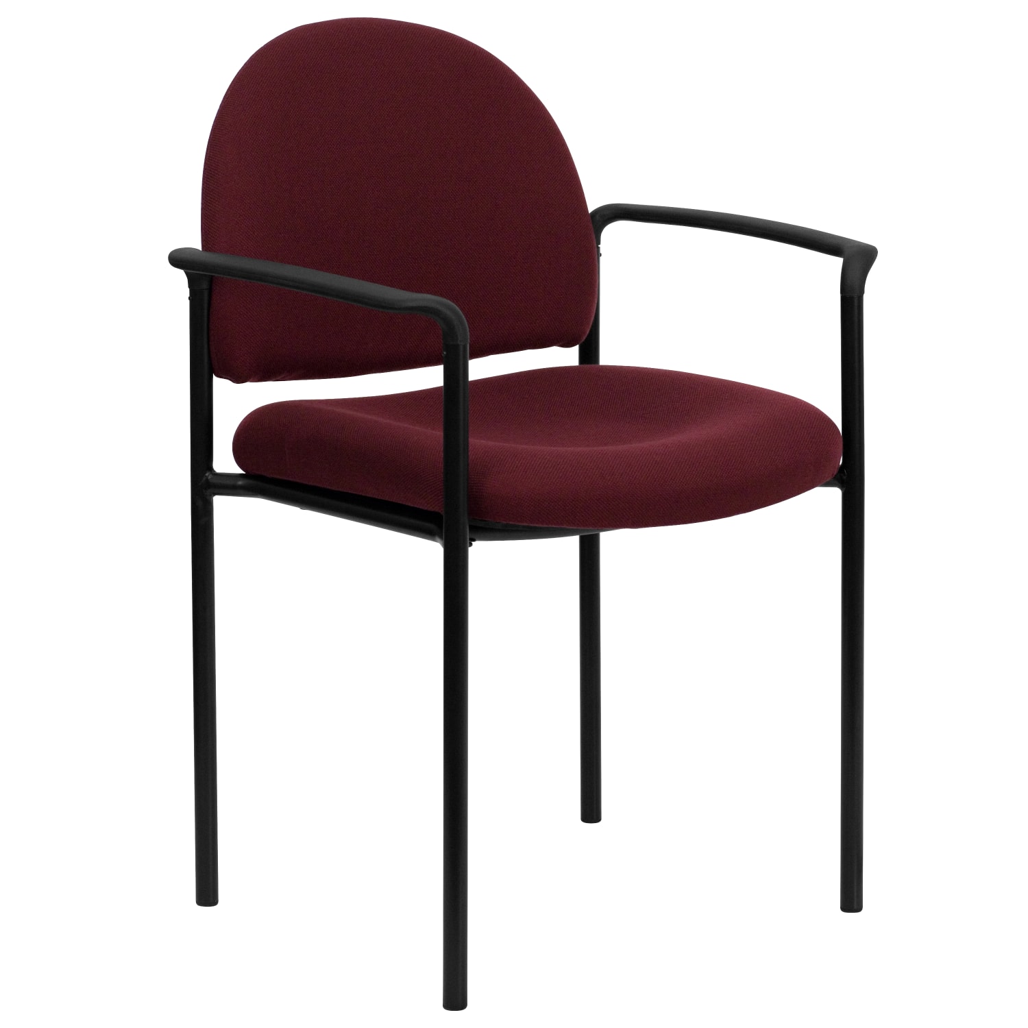 Flash Furniture Comfortable Stackable Steel Side Chair With Arms, Burgundy/Black - Image 3