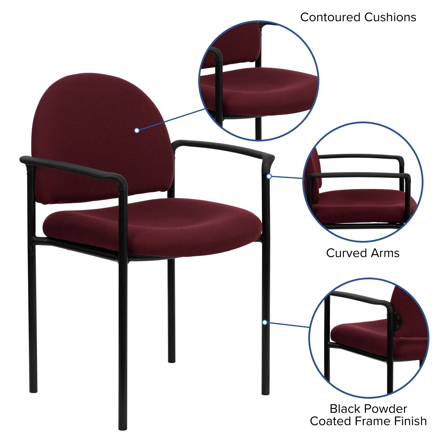 Flash Furniture Comfortable Stackable Steel Side Chair With Arms BurgundyBlack PopularChairscom Flash Furniture Comfortable Stackable Steel Side Chair With Arms BurgundyBlack PopularChairscom
