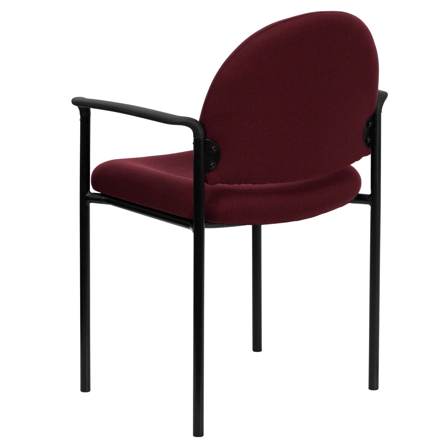 Flash Furniture Comfortable Stackable Steel Side Chair With Arms, Burgundy/Black - Image 8