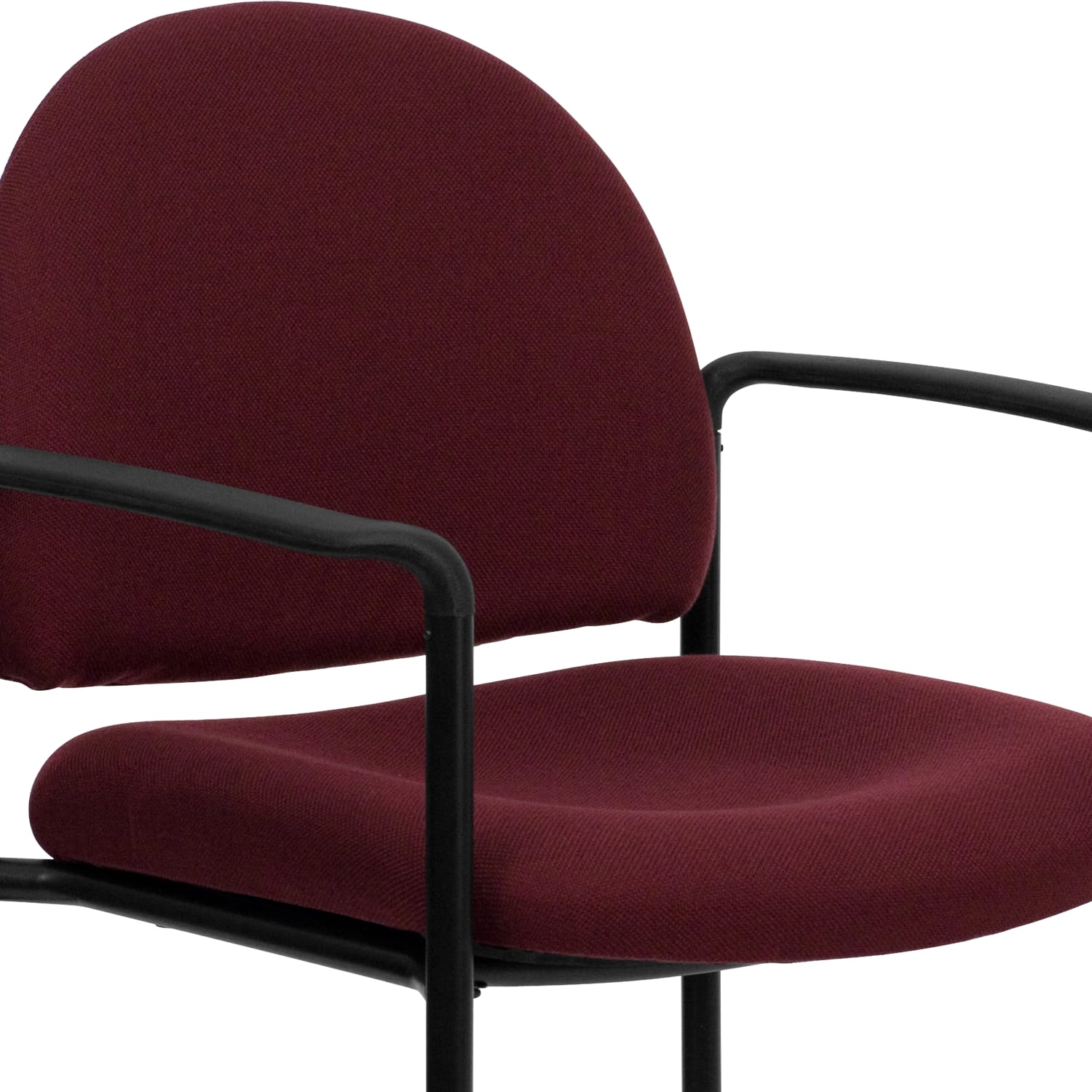 Flash Furniture Comfortable Stackable Steel Side Chair With Arms, Burgundy/Black - Image 9