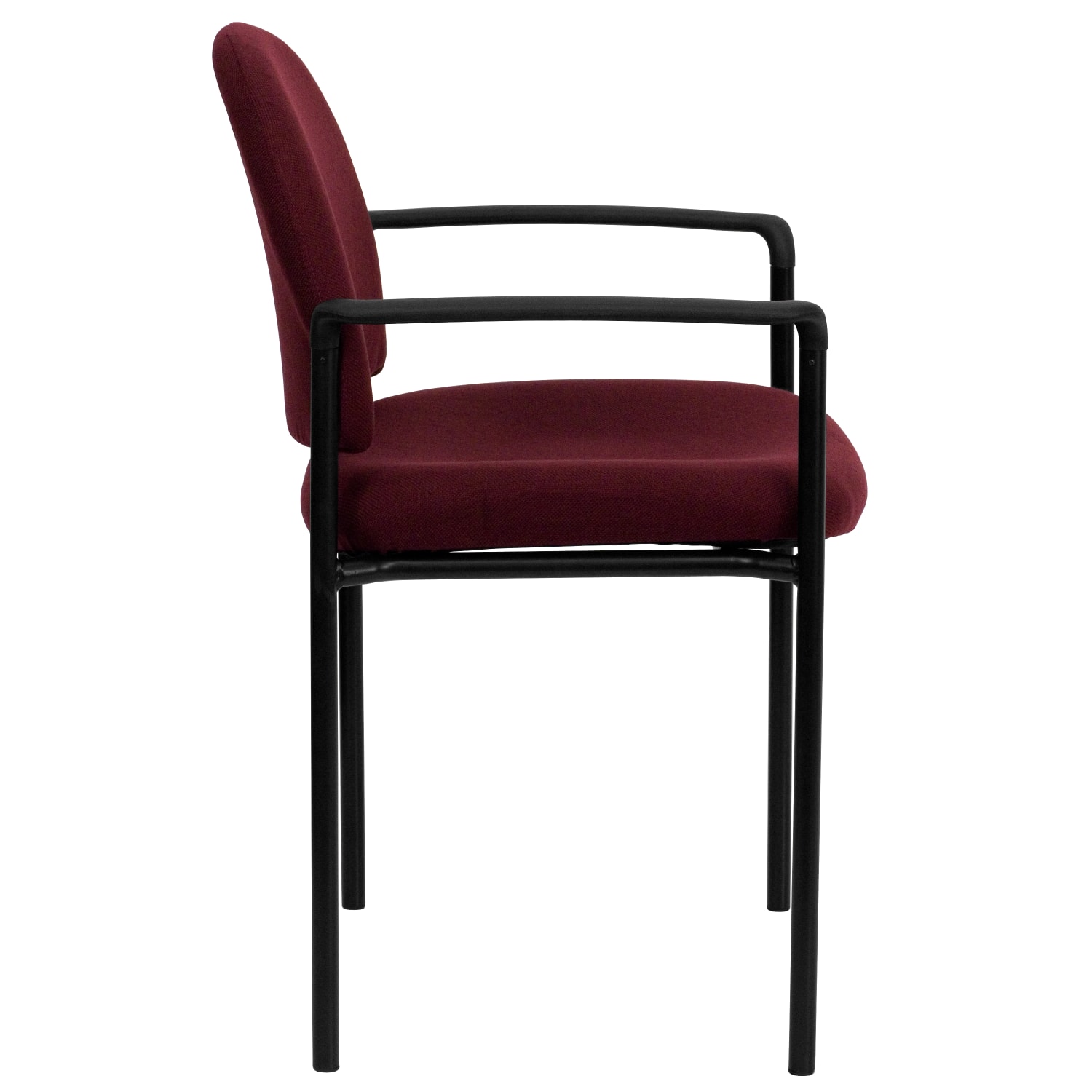 Flash Furniture Comfortable Stackable Steel Side Chair With Arms, Burgundy/Black - Image 10