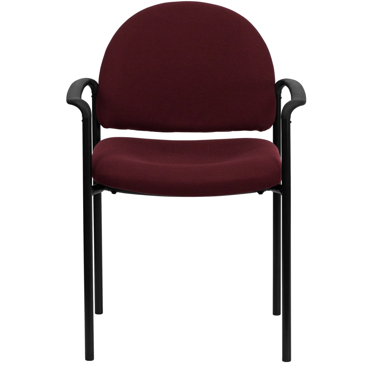 Flash Furniture Comfortable Stackable Steel Side Chair With Arms, Burgundy/Black - Image 11